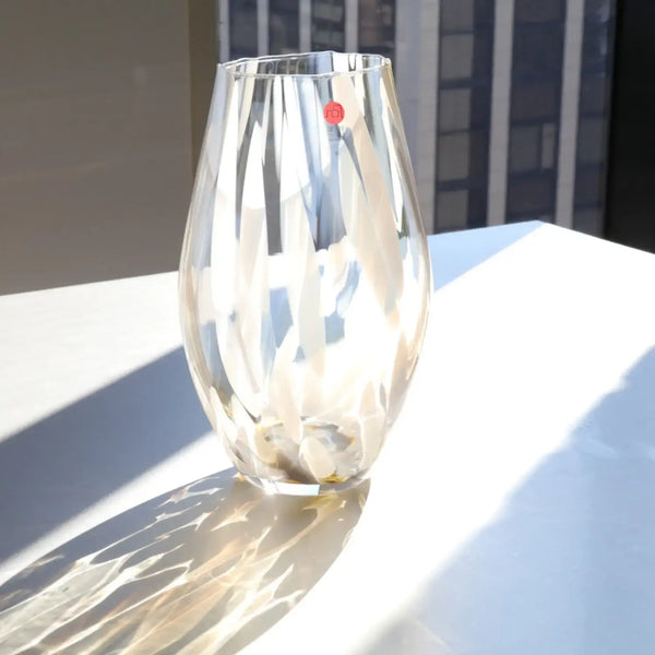 Aderia Handmade Elegant Glass Flower Vase Cloud Pattern 215mm