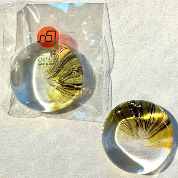 Aderia Handmade Glass Chopsticks Rest Gold Amber Glass Design