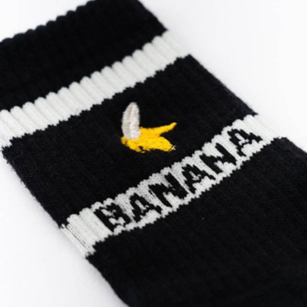 Banana Deodorizing & Sustainable Black Crew Socks 25-28cm