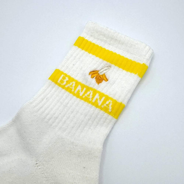 Banana Deodorizing & Sustainable White Crew Socks 25-28cm