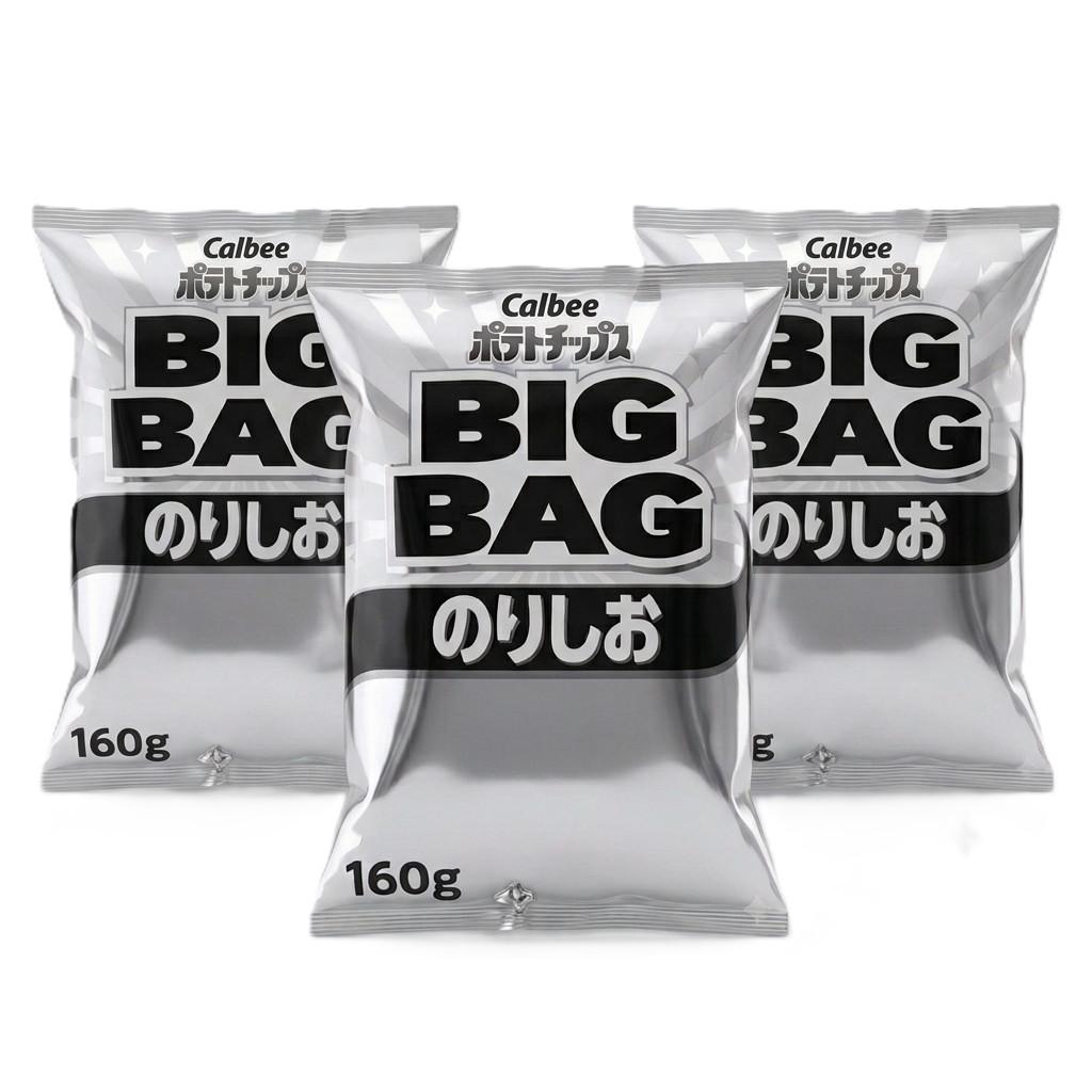 Calbee Norishio Salted Seaweed Potato Chips Big Bag 160g (Pack of 3)