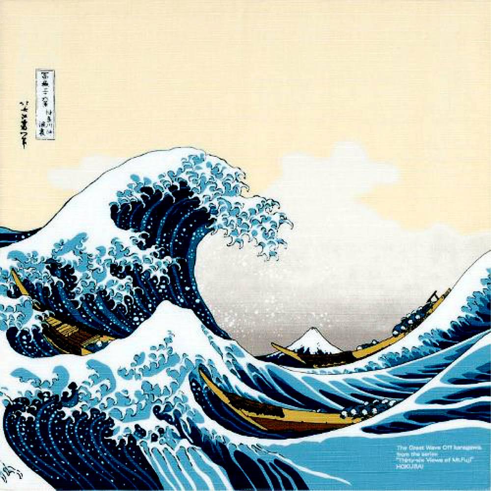 Furoshiki Great Wave off Kanagawa Cotton Wrapping Cloth 48x48cm