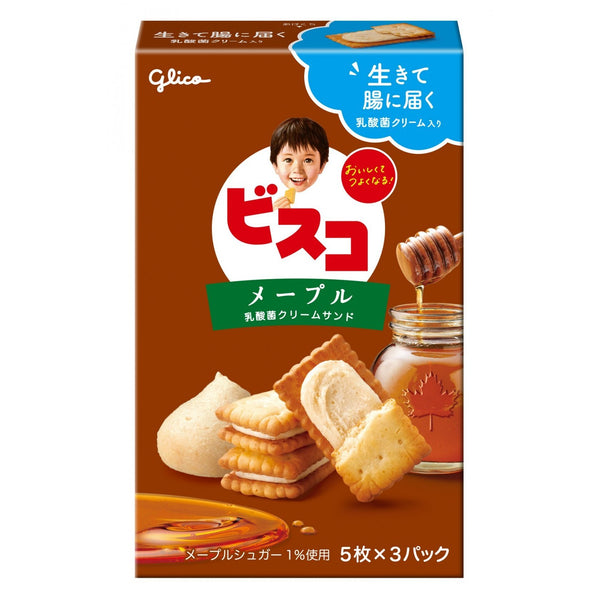Glico Bisco Maple Syrup Flavored Cream Sandwich Biscuits (Pack of 5)