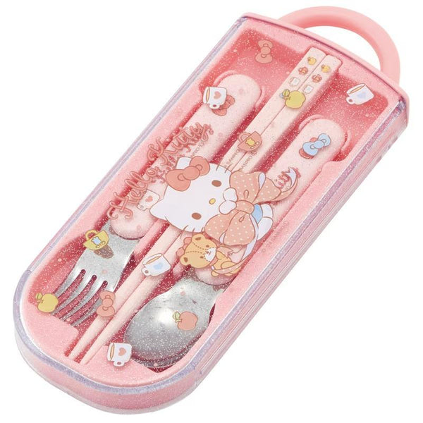 Hello Kitty Children's Cutlery Set In Case Dishwasher Safe