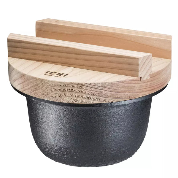 Ikenaga Cast Iron Small Rice Cooker With Wooden Lid IH Compatible