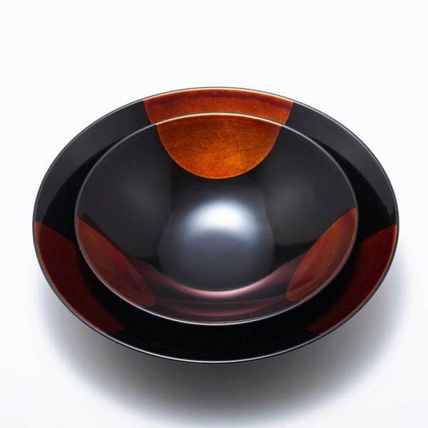 Isuke Sandalwood Lacquer Bowl Sun & Moon Medium Size