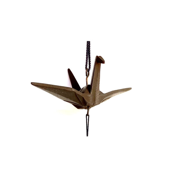 Iwachu Cast Iron Furin Origami Paper Crane Metal Wind Chime