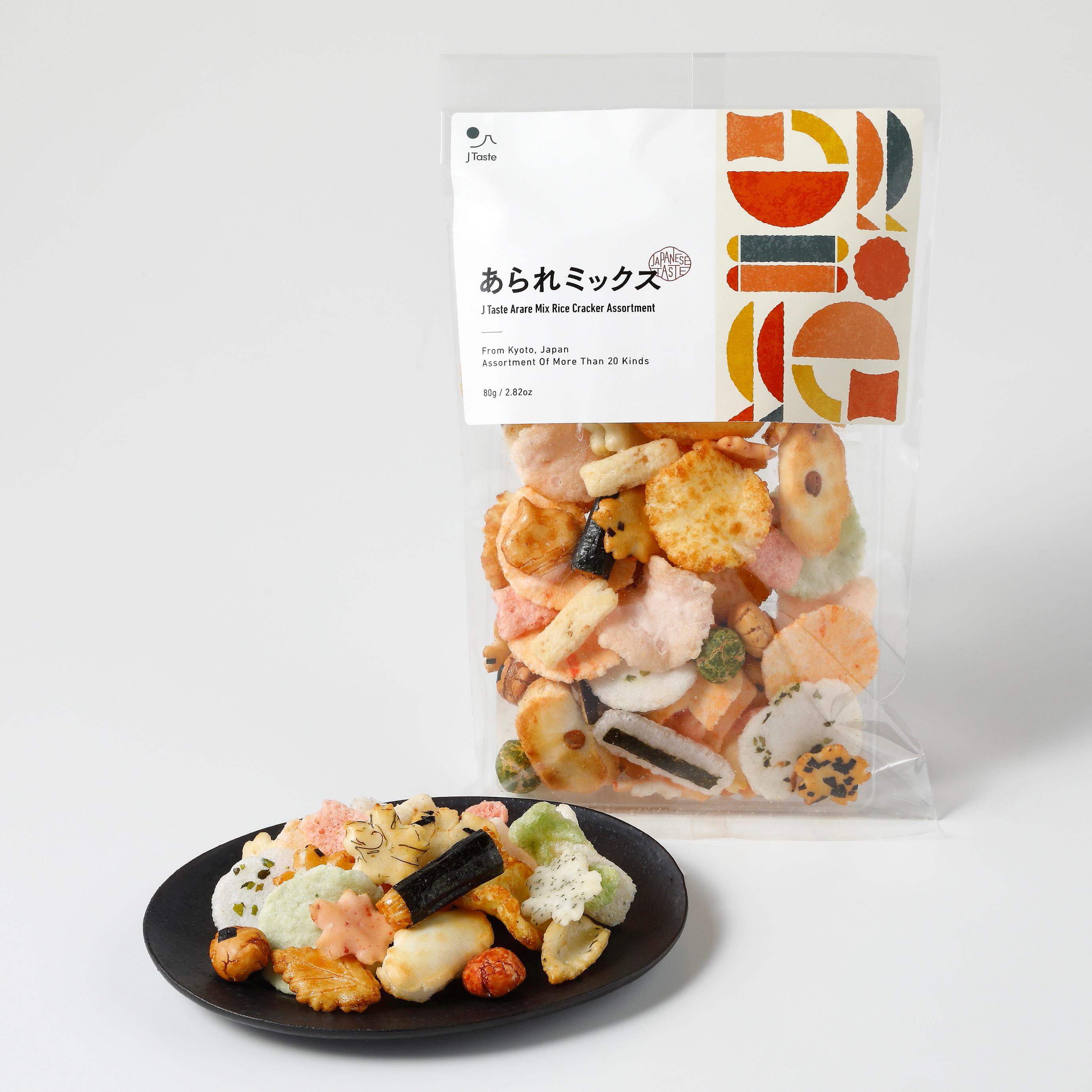J Taste Arare Mix Rice Cracker 20+ Kinds Assortment 80g (Pack of 3)