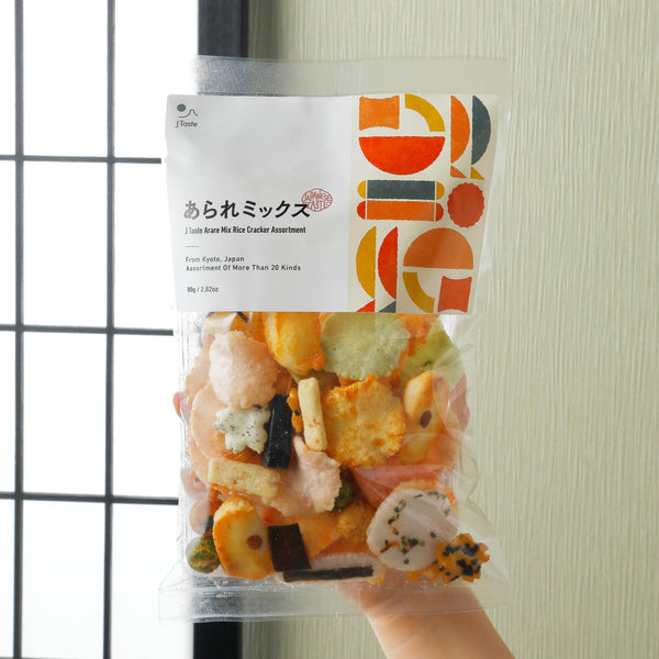 J Taste Arare Mix Rice Cracker 20+ Kinds Assortment 80g (Pack of 3)