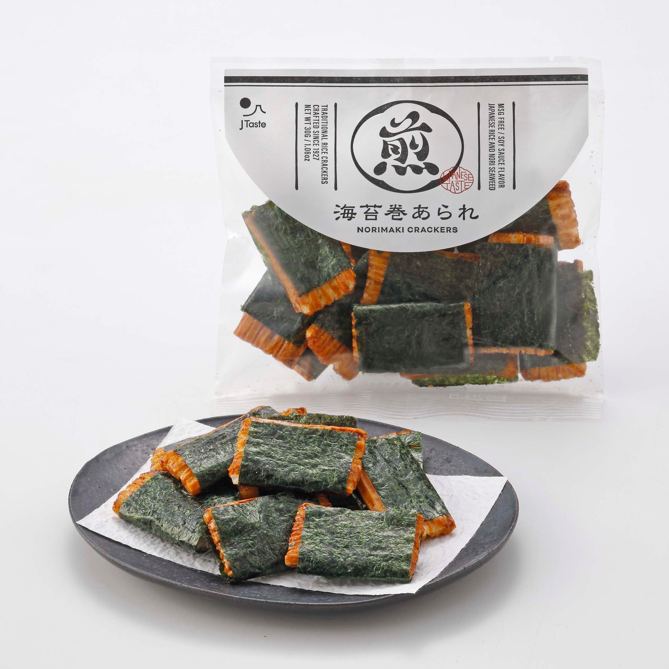 J Taste Norimaki Arare Nori Seaweed Rice Crackers (Pack of 10)