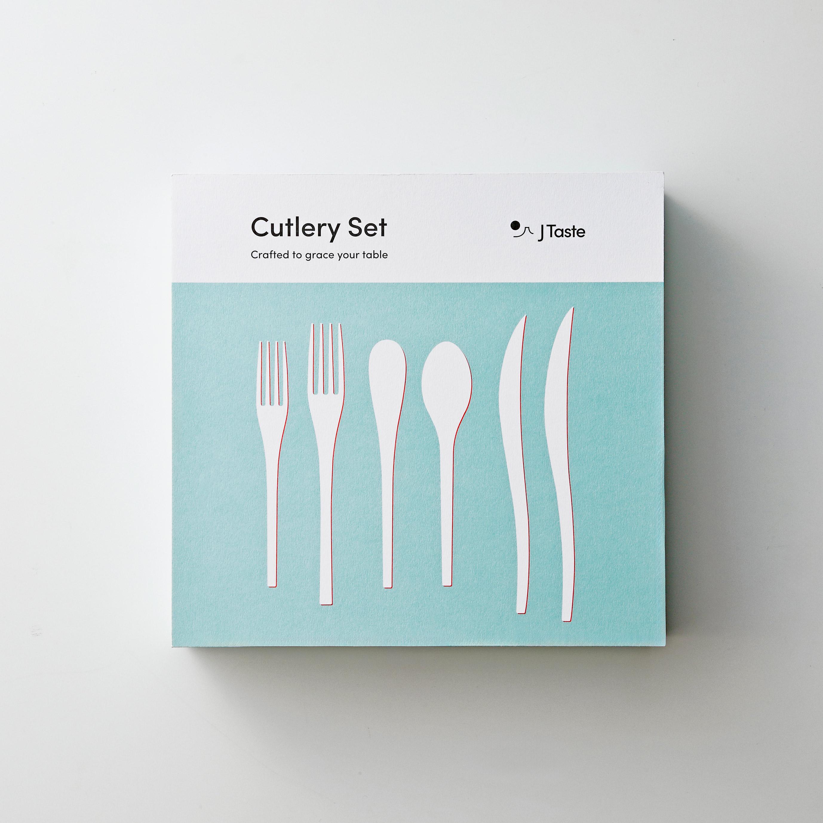 J Taste Sleek Stainless Steel Cutlery Set (6 Types) 24 Pieces