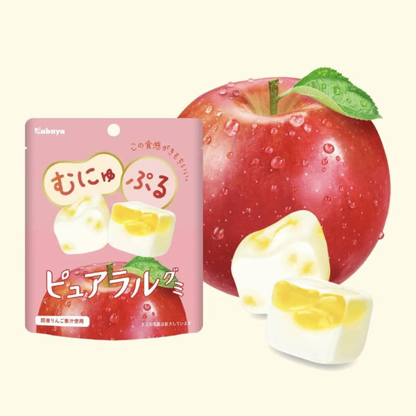 Kabaya Pureral Gummy Candy Soft Airy Apple Gummies 58g (Pack of 3)