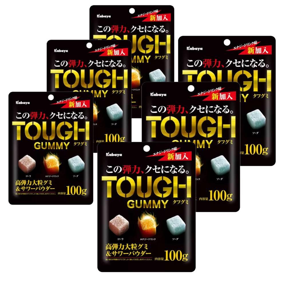 Kabaya Tough Gummy Mixed Flavor Gummies 100g (Pack of 6)