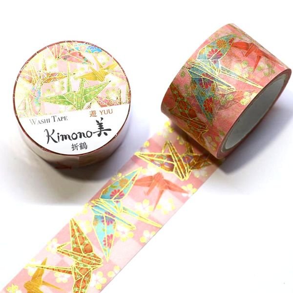 Kamiiso Kimono Washi Tape Origami Crane Pattern Masking Tape