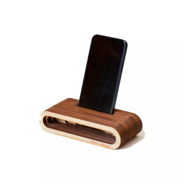 Kinote Minamo Powerless Sugi Cedar Wood Speaker & Smartphone Stand