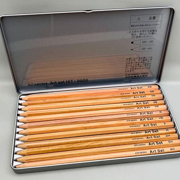 Kitaboshi 4H-6B Art Set Pencils For Drawing 12 Pieces