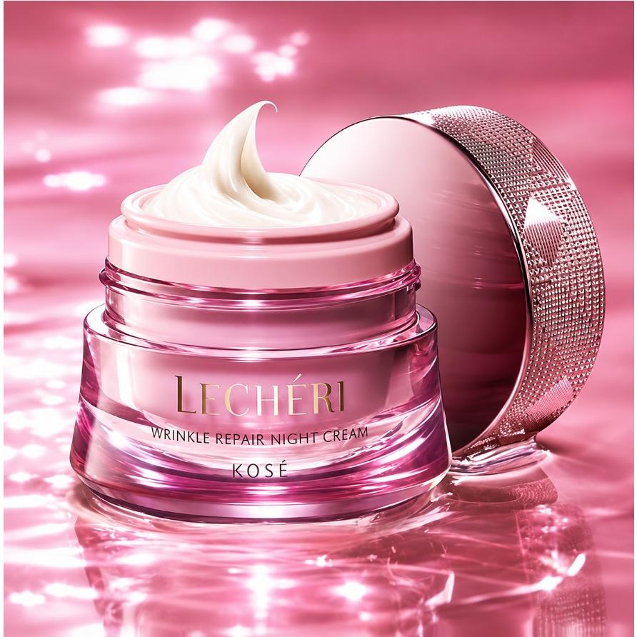 Kosé Lecheri Wrinkle Repair Night Cream for Plump Firm Skin 40g