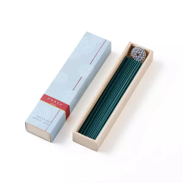 Kousaido Jasmine Incense Sticks & Holder In Wooden Box 40 ct.