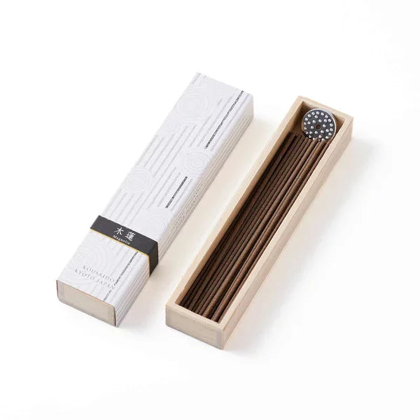 Kousaido Magnolia Incense Sticks & Holder In Wooden Box 40 ct.