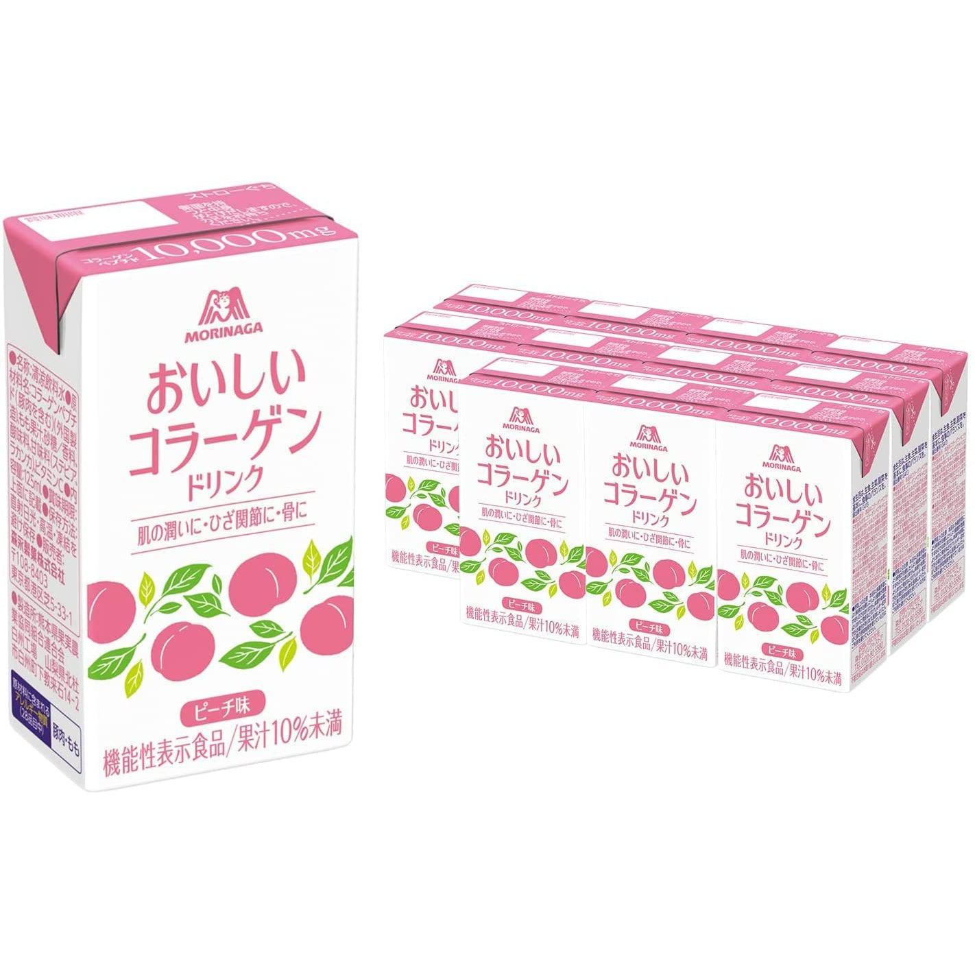 Morinaga Oishi Collagen Drink Peach Flavor (Pack of 12)