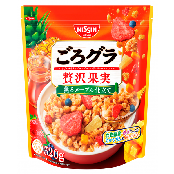 Nissin Gorogura Mixed Fruits Granola Cereal Maple Flavor 320g