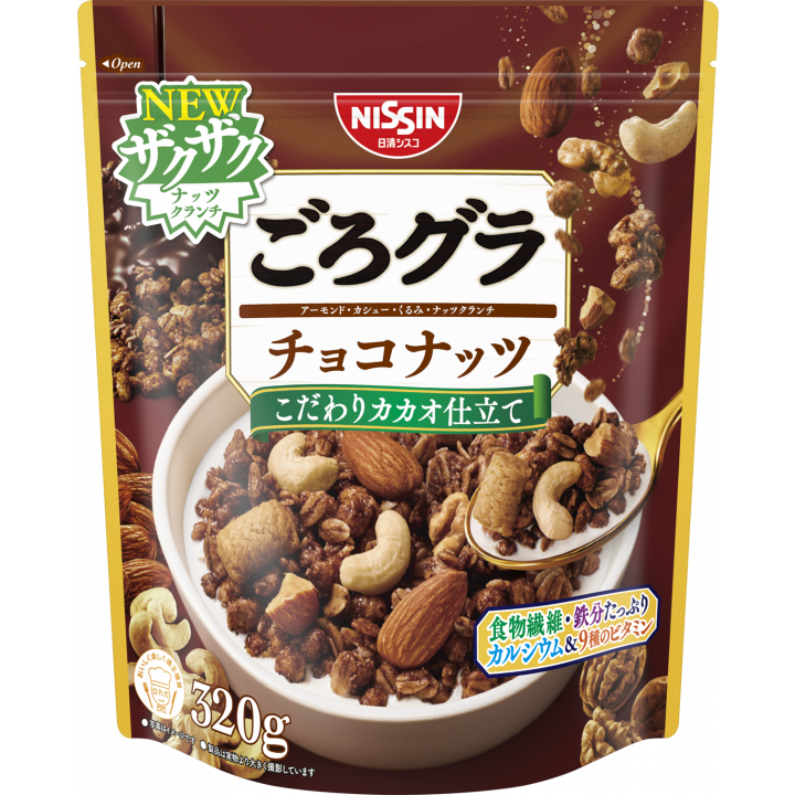 Nissin Gorogura Chocolate Almond Nuts Granola Cereal 320g