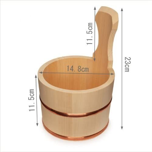 Umezawa Hinoki Bath Bucket (Japanese Cypress Bath Bucket With Handle)