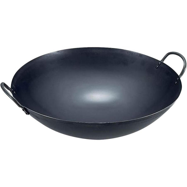Summit Two-Handled Iron Wok Round Bottom