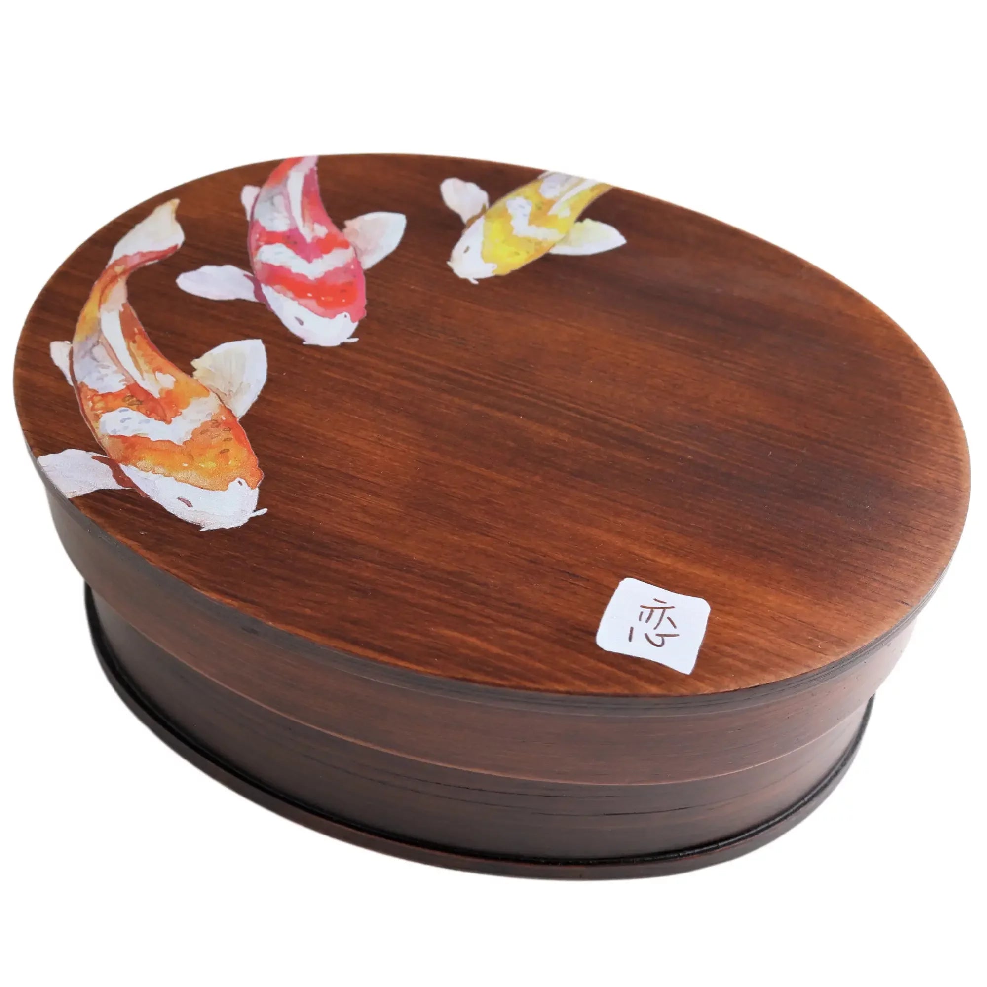 Wakacho Wooden Lacquer Bento Box Carp Design Japanese Lunch Box 700ml