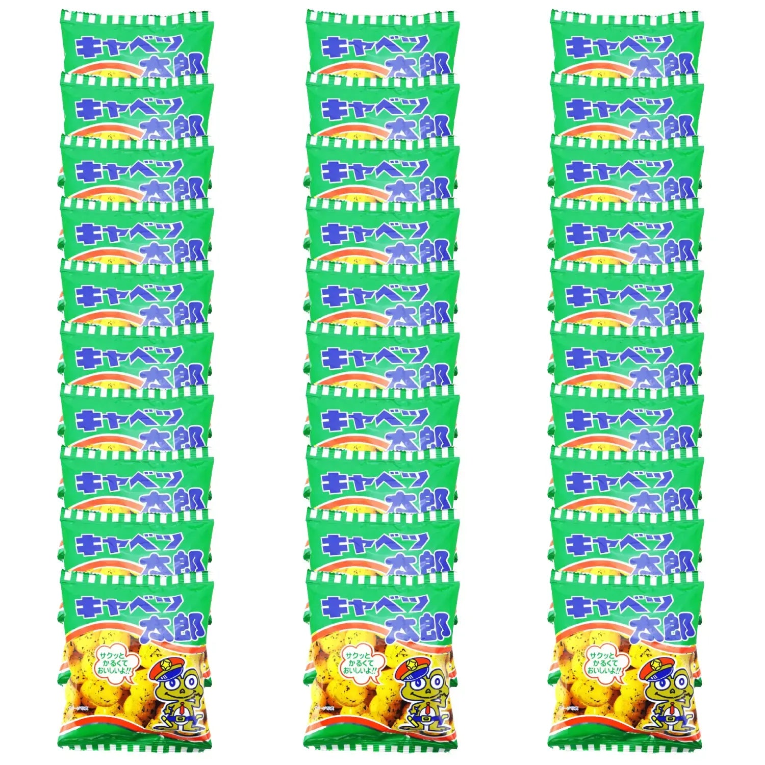 Yaokin Cabbage Taro Aonori Puffcorn Snack (Pack of 30 Bags)