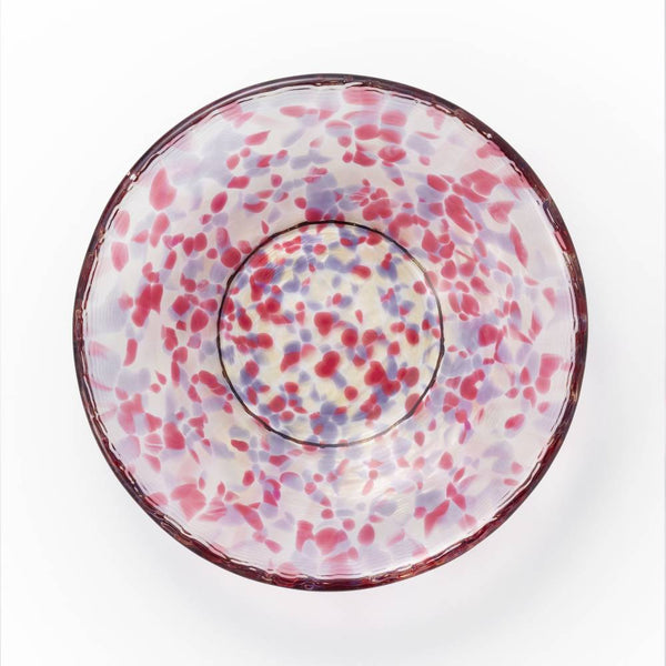 Aderia Handmade Small Glass Plate Pink Blossoms Design 100mm