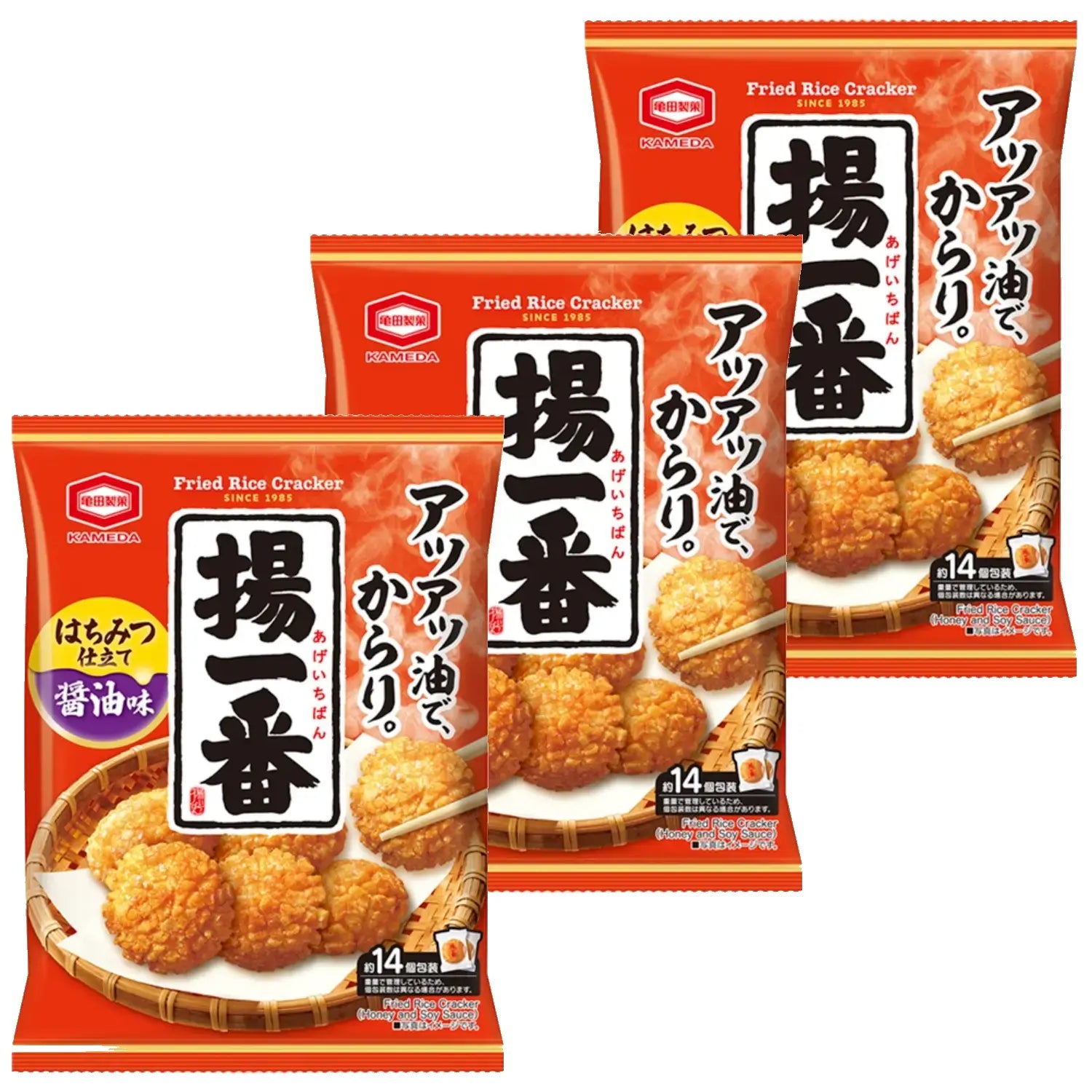 Age Ichiban Honey Shoyu Crispy Fried Rice Crackers 100g (Pack of 3)