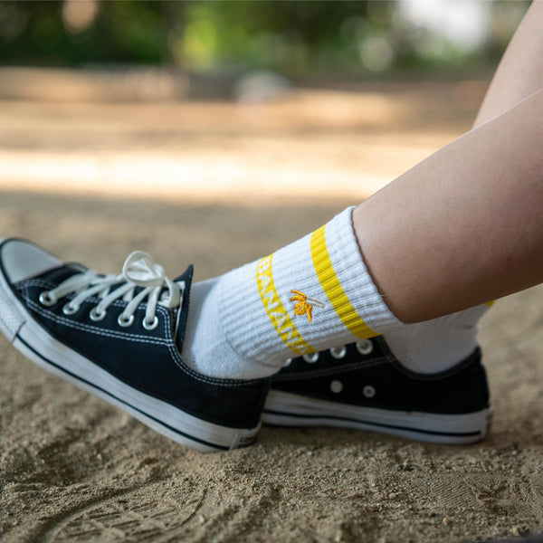 Banana Deodorizing & Sustainable White Crew Socks 25-28cm