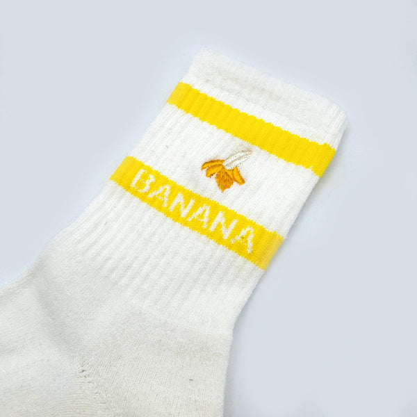 Banana Deodorizing & Sustainable White Crew Socks 25-28cm
