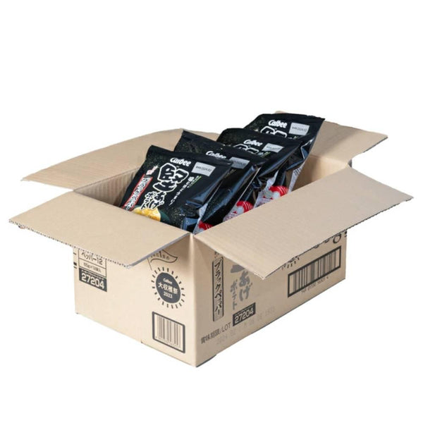 Calbee Kataage Crispy Black Pepper Potato Chips 65g (Box of 12 Bags)