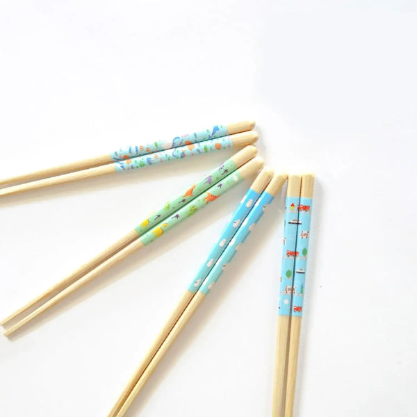 Children's Wooden Chopsticks Non-Slip Easy Grip Dinosaur Green 18cm