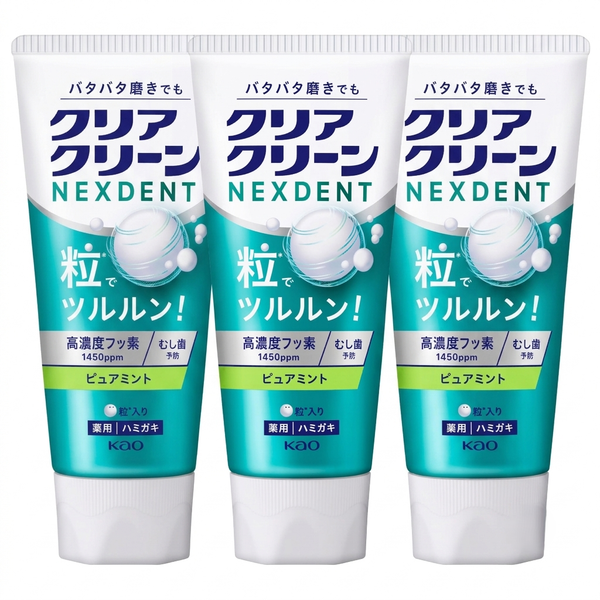 Clear Clean Nexdent Toothpaste Pure Mint 120g x 3 Tubes