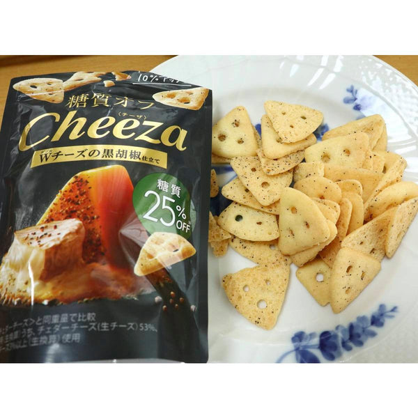 Glico Cheeza Low Carb Black Pepper Double Cheese Crackers 36g