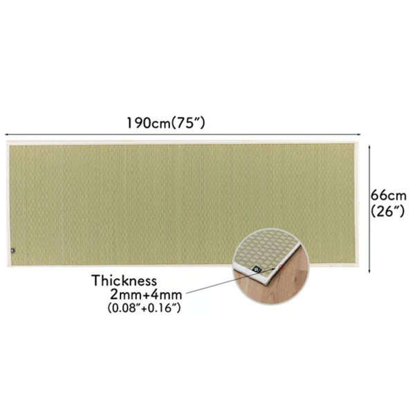 Ikehiko Tatami Yoga Mat Shiroiro Natural Igusa Rush Grass 190cm