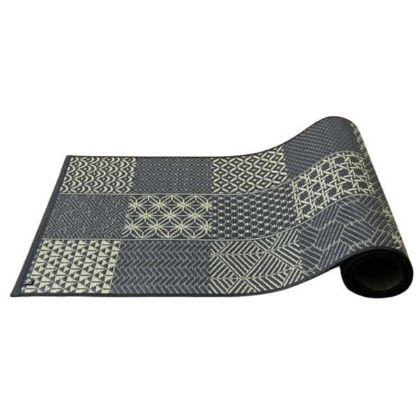 Ikehiko Tatami Yoga Mat Sumiiro Black Edo Komon Pattern 190cm