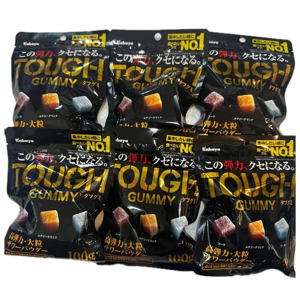 Kabaya Tough Gummy Mixed Flavor Gummies 100g (Pack of 6)