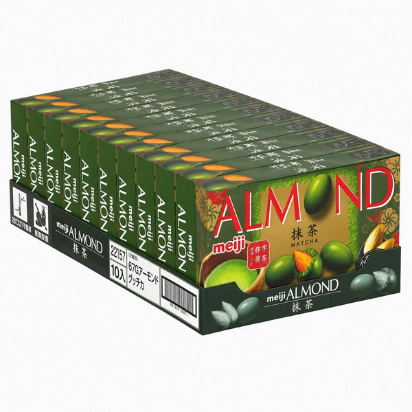 Meiji Almond Chocolate Uji Matcha Chocolate Coated Almonds 67g (Pack of 10)