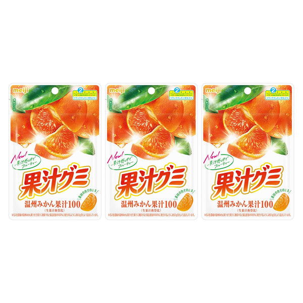 Meiji Fruit Gummy Candy Satsuma Mandarin Gummies 54g (Pack of 3)