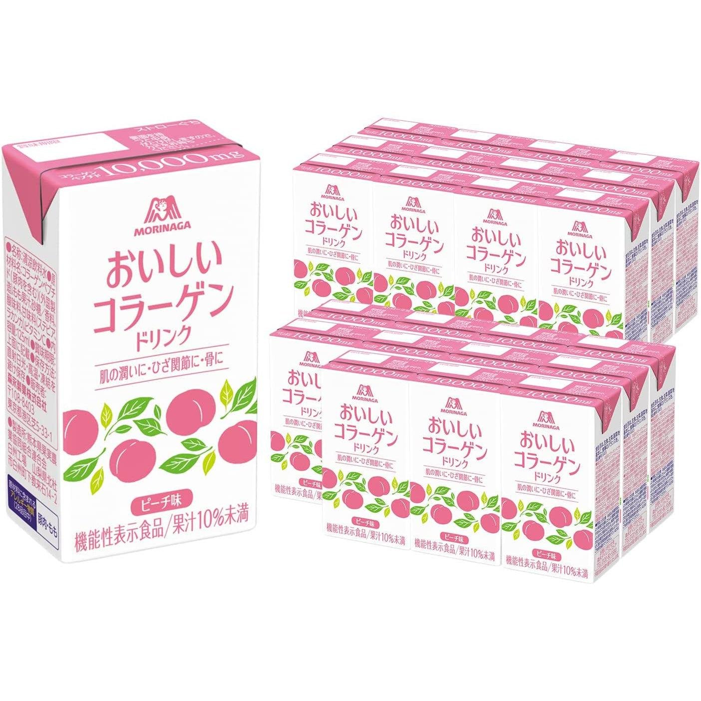 Morinaga Oishi Collagen Drink Peach Flavor (Pack of 24)
