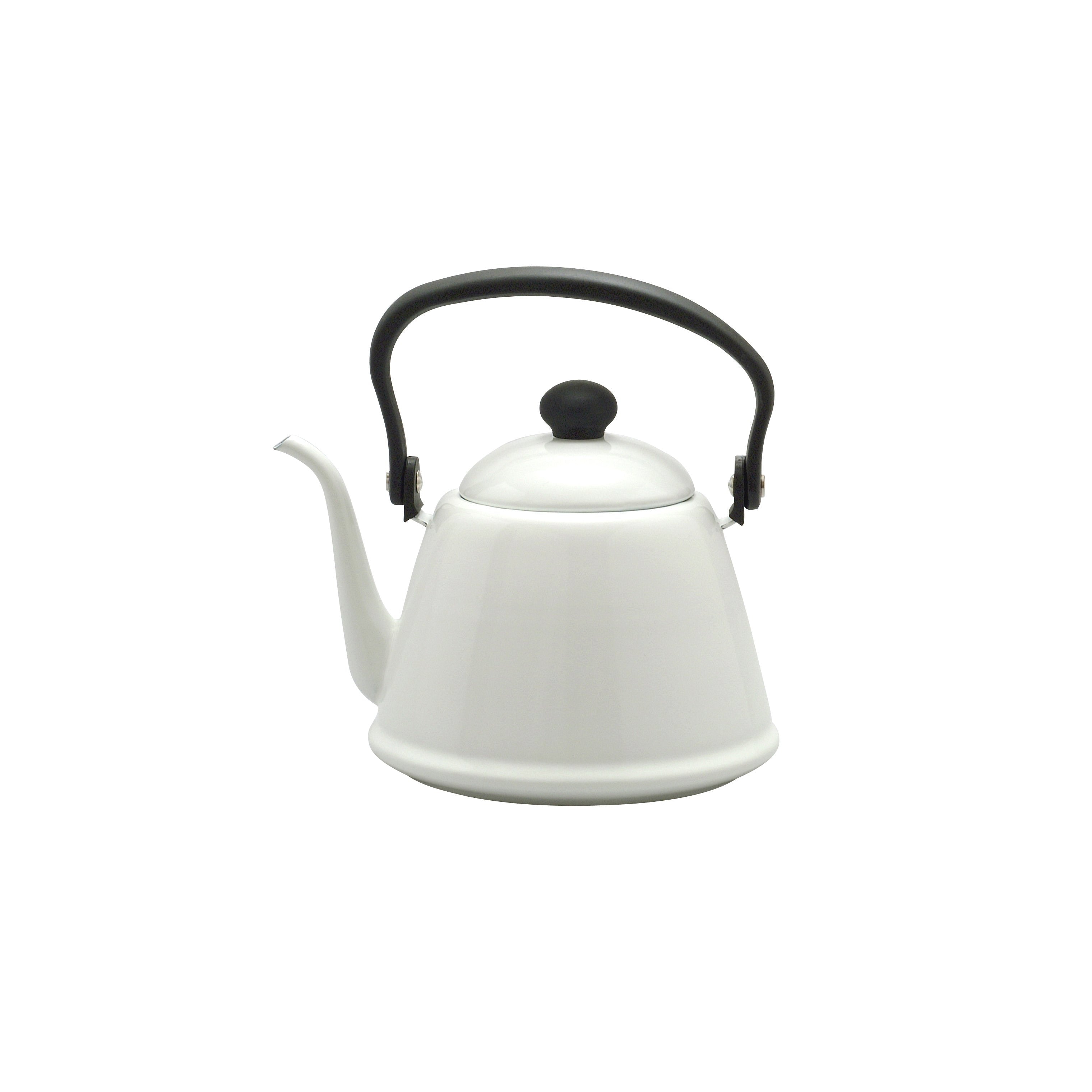 Noda Horo Drip Kettle II Japanese Enamel Gooseneck Kettle White DK-200W