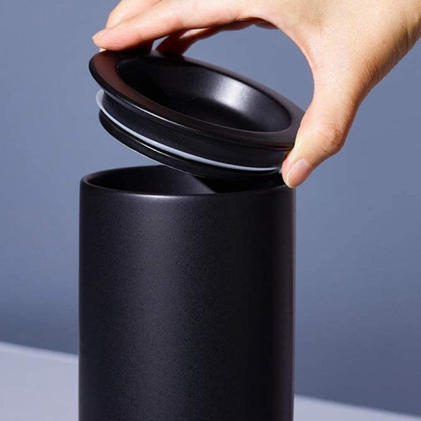 Porcelain Canister Mino Ware Coffee Canister Black C820BK