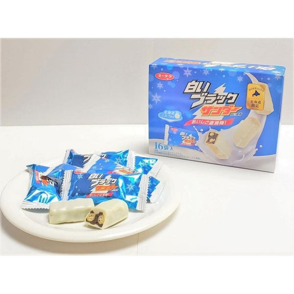 Yuraku White Black Thunder Chocolate Bar Snack 16 Bars