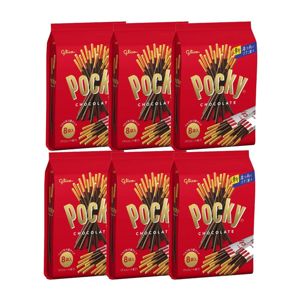 Pocky Chocolate Covered Thin Crispy Biscuit Sticks 8 ct. (Pack of 6)