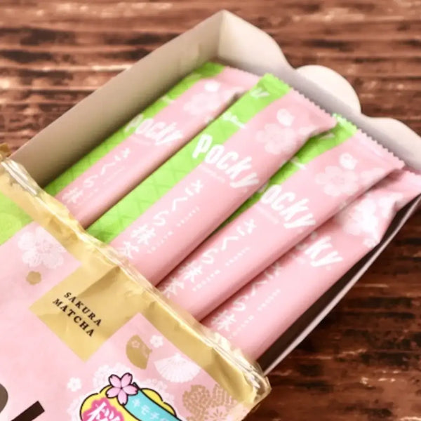 Pocky Sakura Matcha Chocolate Thin Biscuit Sticks 8 ct. (Pack of 3)