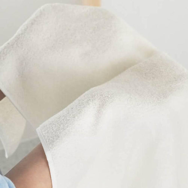 Quick Absorbing Soft Face Towel Washi Paper & Cotton Snow White 80cm